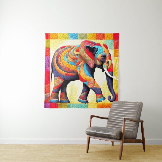 El tapiz de la apariencia de los elefantes african (In situ)