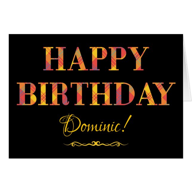 El tartán amarillo en el cumpleaños negro para per (Anverso (Horizontal))