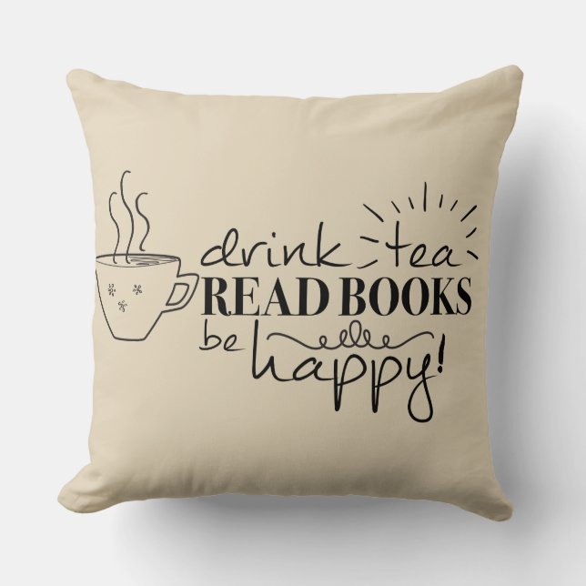 El té de la bebida, leyó los libros, sea almohada (Anverso)