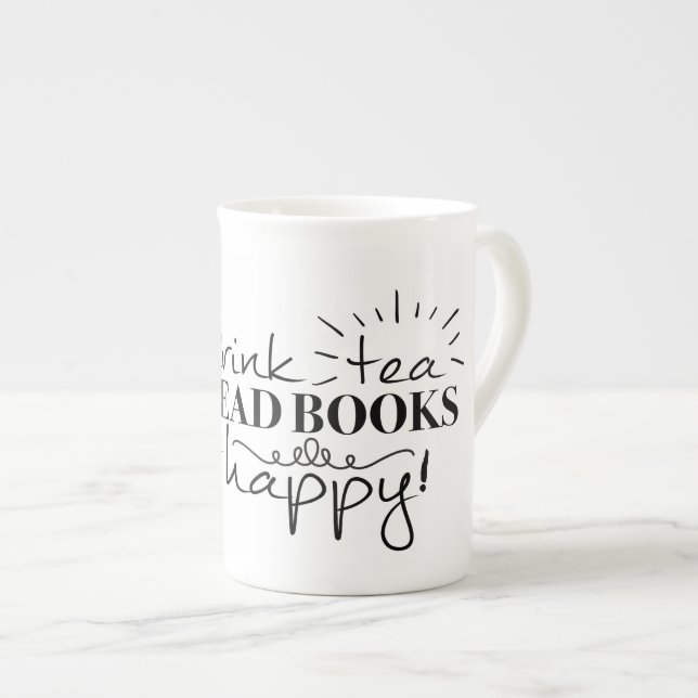 El té de la bebida, leyó los libros, sea taza (Derecha)