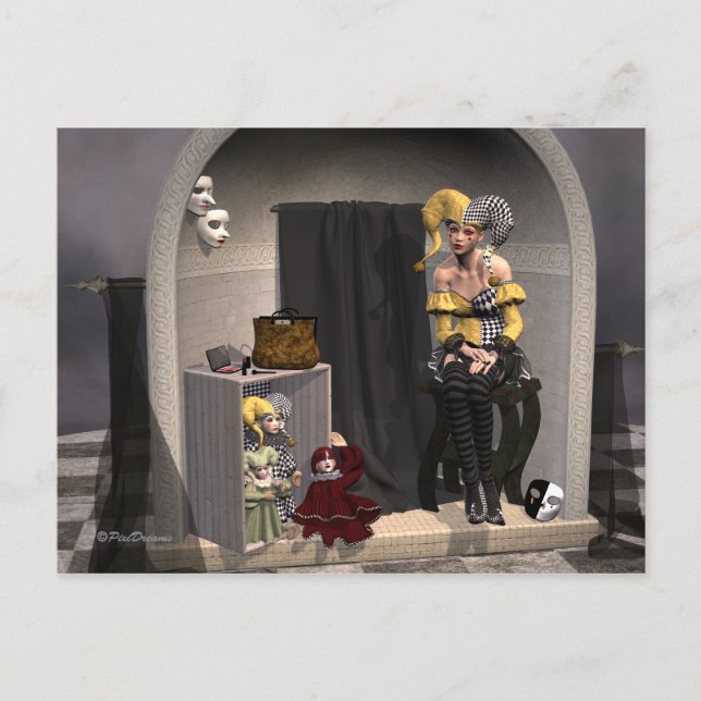 "El teatro títere de Julia" - postal (Anverso)