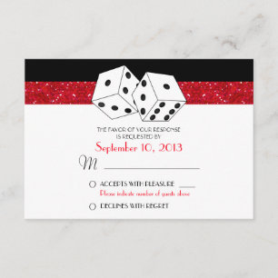 El tema de los dados de Las Vegas RSVP Ruby Red Fa