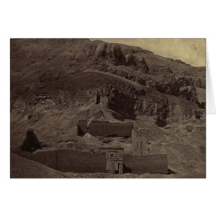 El templo talló en la ladera, Egipto circa 1856