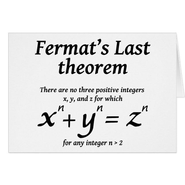 El teorema pasado de Fermat (Anverso (Horizontal))