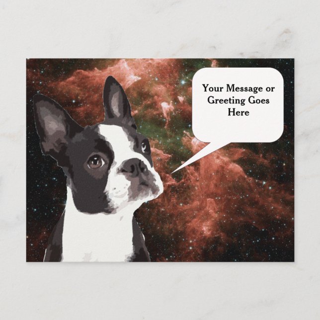 El Terrier de Boston en la postal espacial (Anverso)