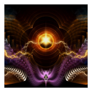 El tesoro del arte fractal nocturno Poster perfect
