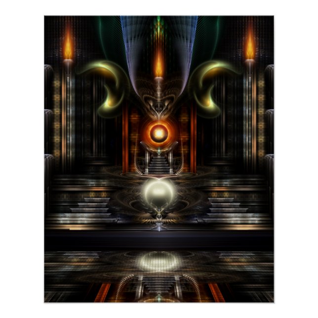 El Throne Room Fractal Art Perfect Poster (Anverso)