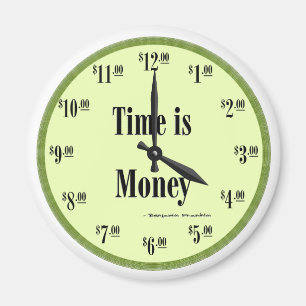 El tiempo es dinero - imán verde de la cara del re
