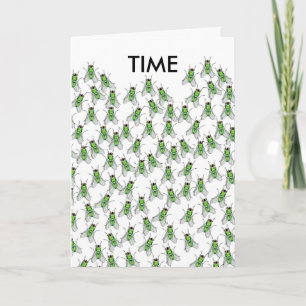 El tiempo vuela la tarjeta de felicitación de la