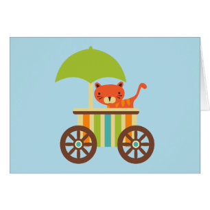 El tigre de bebé lindo en el carro del helado