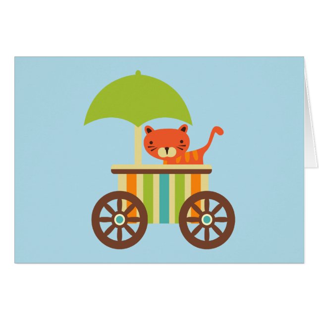 El tigre de bebé lindo en el carro del helado (Anverso (Horizontal))