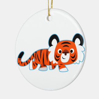 El tigre Personalizado lindo en el ornamento del p
