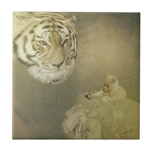 El Tigre Y El Gatito, Baldosa De Cerámica