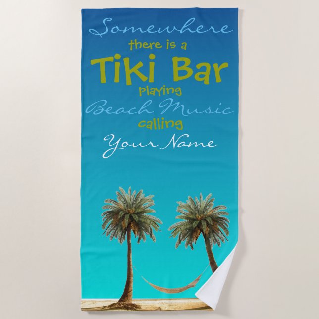 El Tiki Bar Plush Toalla De Playa Extra Grande (Anverso)