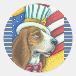 EL TÍO DE BASSET HOUND SAM, PEGATINAS DE PERROS Rn