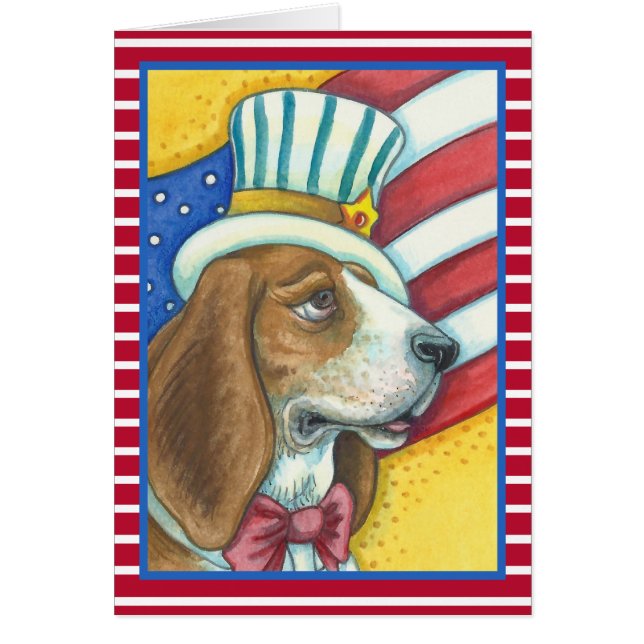 EL TÍO DE BASSET HOUNLE SAM, TARJETA DE NOTA DE PE (Frente)