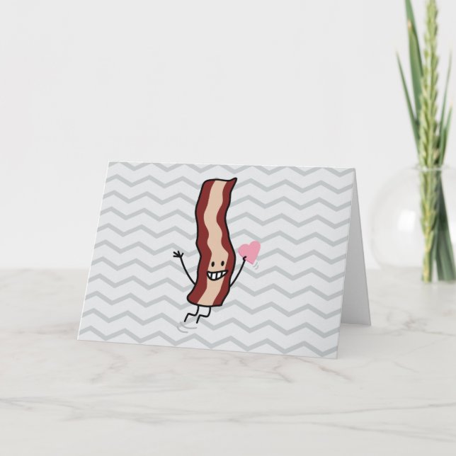¡El tocino le ama tarjeta del día de San Valentín! (Anverso)
