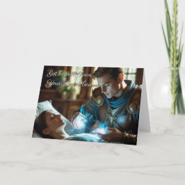 El toque de curación se pone bien en la tarjeta de