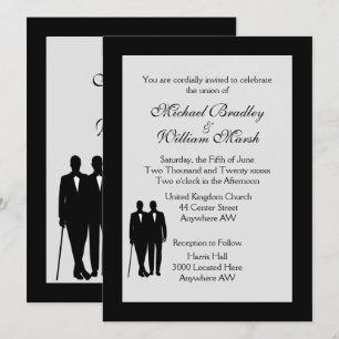 El toque de la invitación a la boda gay gris