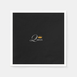 "El toque de la reina: servilleta negra con audaz