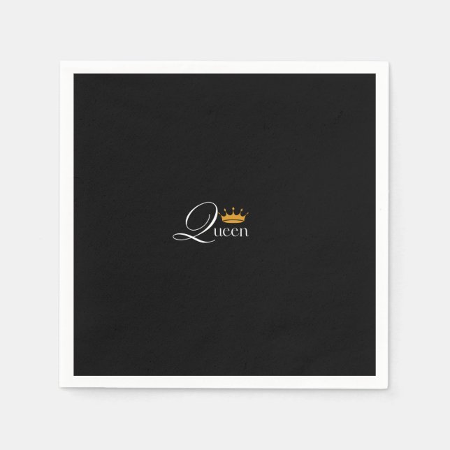 "El toque de la reina: servilleta negra con audaz  (Anverso)