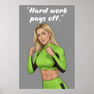 El trabajo duro da sus frutos – Póster de motivaci