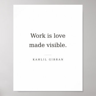 El trabajo es amor hecho visible – Póster de Kahli