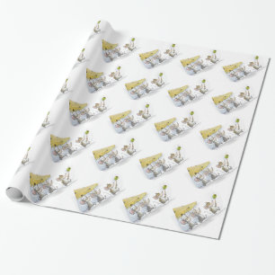 El traer en el papel de regalo del queso (con las