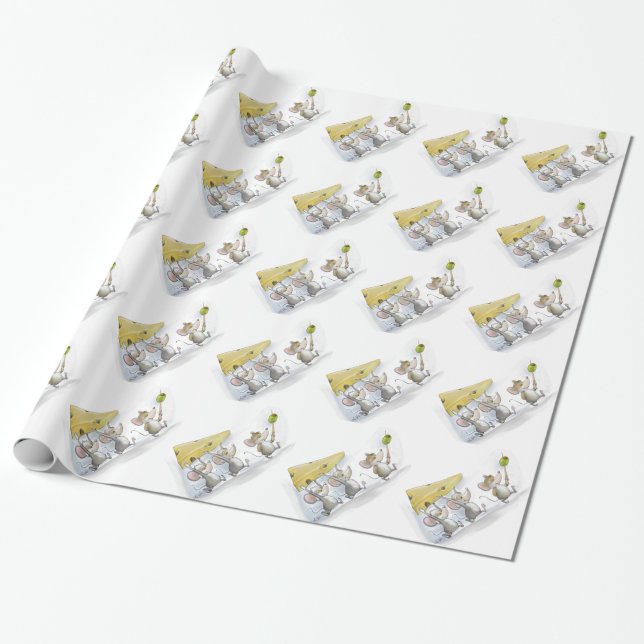 El traer en el papel de regalo del queso (con las (Desenrollado)