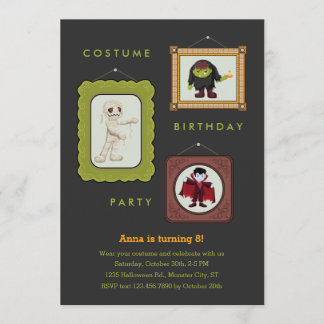 El traje de Halloween embroma la invitación de la
