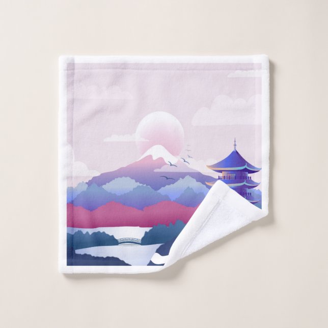 El Tranquilo Paisaje Del Templo Al Amanecer (Toallita)