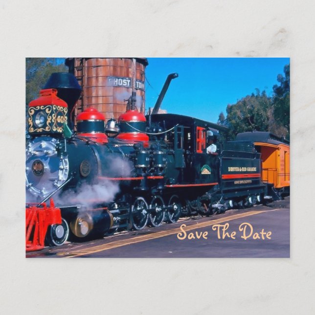El tren rojo salva la postal de fecha (Anverso)