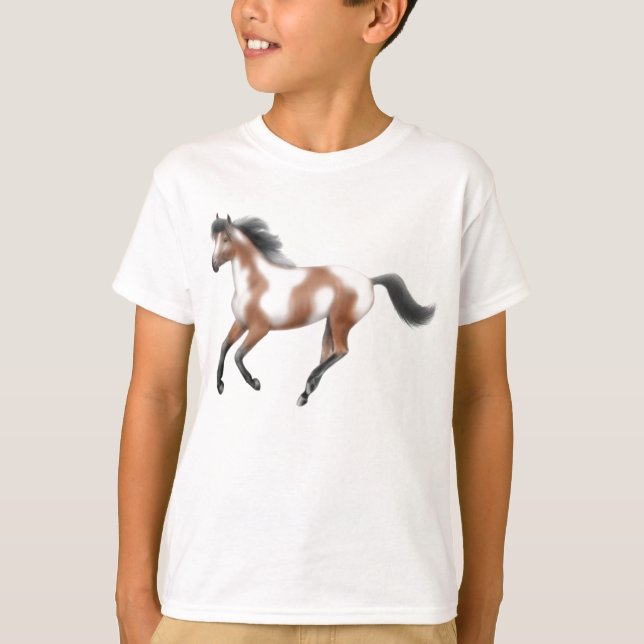 El tri caballo de la pintura embroma la camiseta (Anverso)