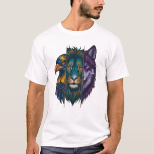 El Trío Salvaje Vibrante 🐾 Camiseta para Hombre