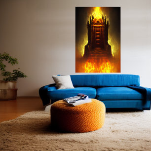 El trono en el infierno Poster de arte de IA