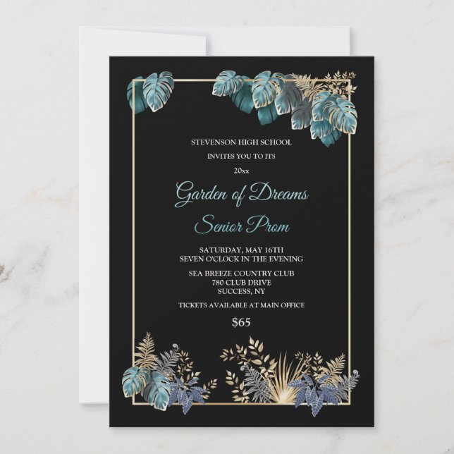 El trópico deja la invitación a la prom (Anverso)
