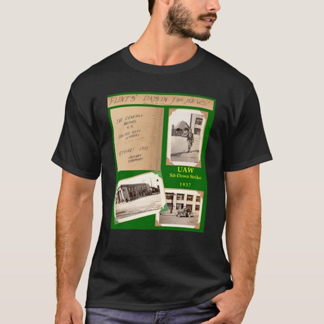el UAW 1937 Sienta-Abajo el pedernal de la camisa (Anverso)