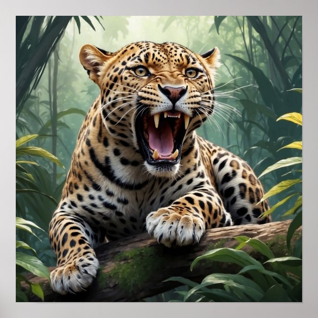 El único leopardo en la jungla de arte animal (Frente)