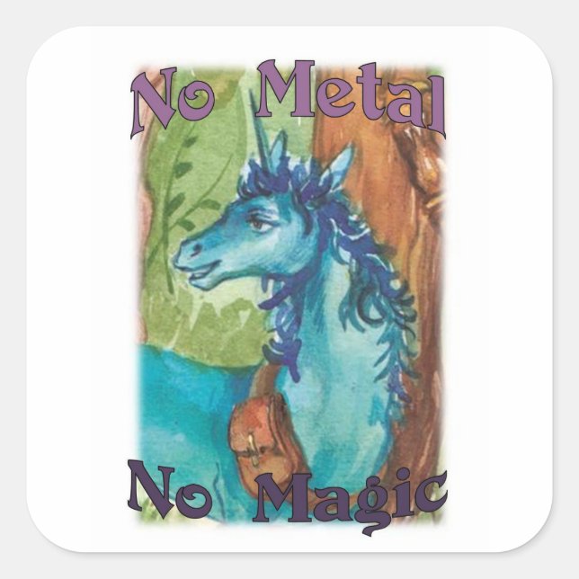 El unicornio azul sin Pegatinas mágicos Metalizado (Anverso)