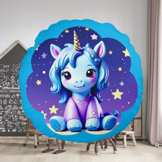 El Unicornio Bebé en la almohada redonda de PJ
