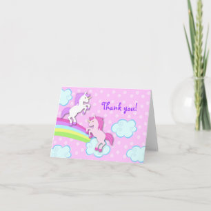 El unicornio doblado le agradece tarjeta de nota