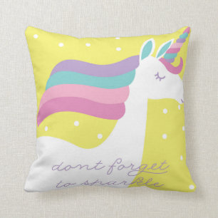 El unicornio no olvida chispear almohada de la