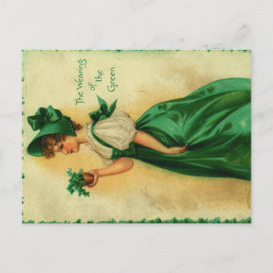 "El uso del verde" tarjeta vintage, 1907