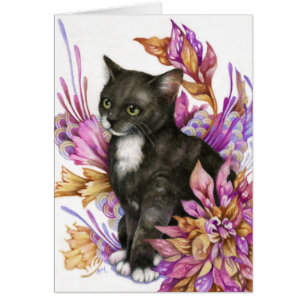 El vagabundo - tarjeta linda del arte del gato del