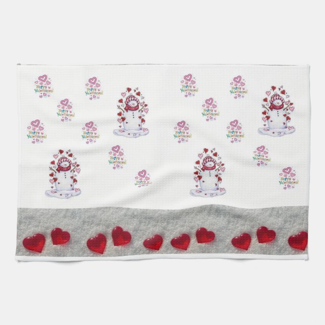 el valentines ama la toalla de mano de cocina Snow (Horizontal)