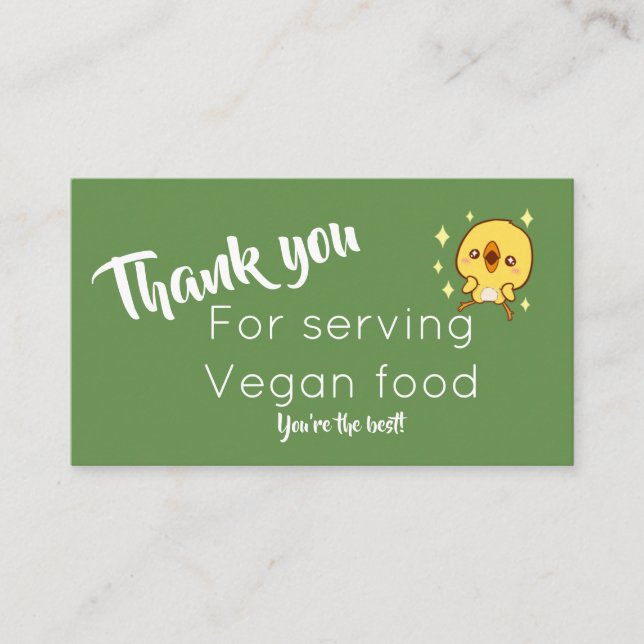el vegano le agradece tarjeta de visita (Anverso)
