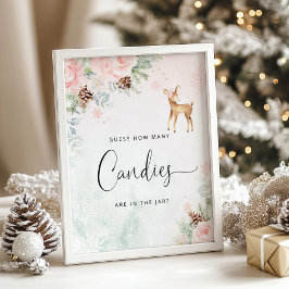 El venado de invierno rosa adivina cuántos Posters