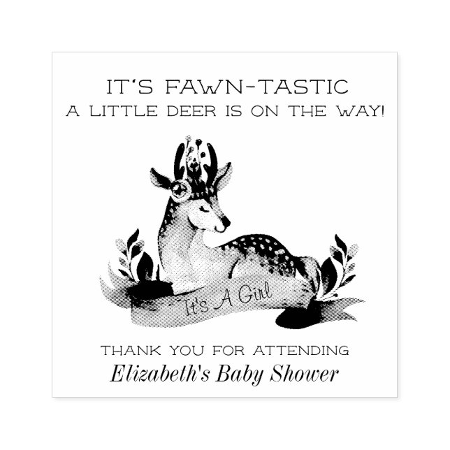 El venado fawntastic es un sello Baby Shower Chica (Impresión)
