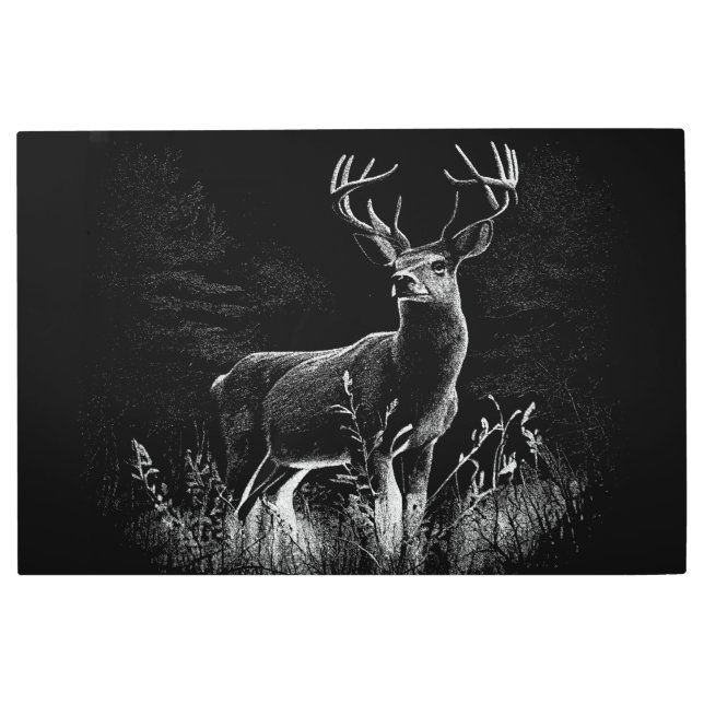 El venado majestuoso en la naturaleza - Arte blanc (Anverso)