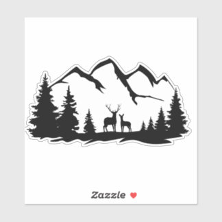 El venado y el pegatina vinílico.